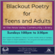 Blackout Poetry for Teens and Adults on Sundays